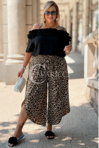 Zucco Hose Geparden-Print – weite Beine & elastischer Bund