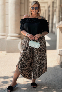 Zucco Hose Geparden-Print – weite Beine & elastischer Bund