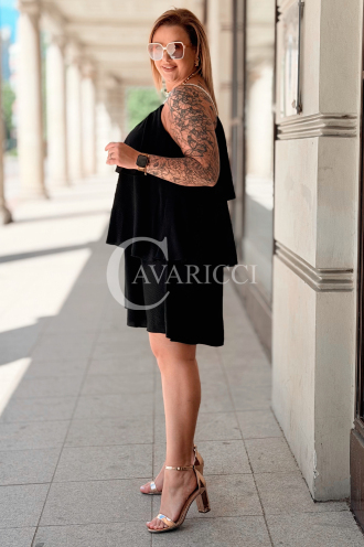 Kleid Franca Schwarz – Rüschen & feminine Details