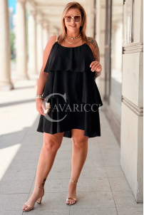 Kleid Franca Schwarz – Rüschen & feminine Details