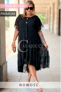 WINETTA Premium-Kleid | Spitze, Goldknöpfe & Wow-Rock
