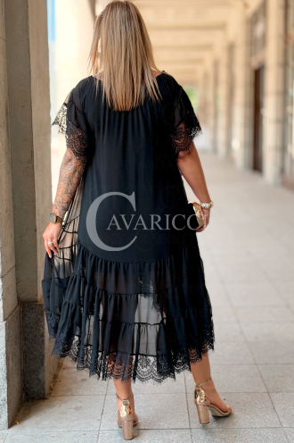 WINETTA Premium-Kleid | Spitze, Goldknöpfe & Wow-Rock