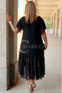 WINETTA Premium-Kleid | Spitze, Goldknöpfe & Wow-Rock