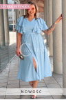 AURELIA – elegantes Kleid in romantischer Ausführung mit Rüschen in Blau