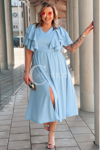 AURELIA Langes Kleid mit Rüschen & Korsett in Blau