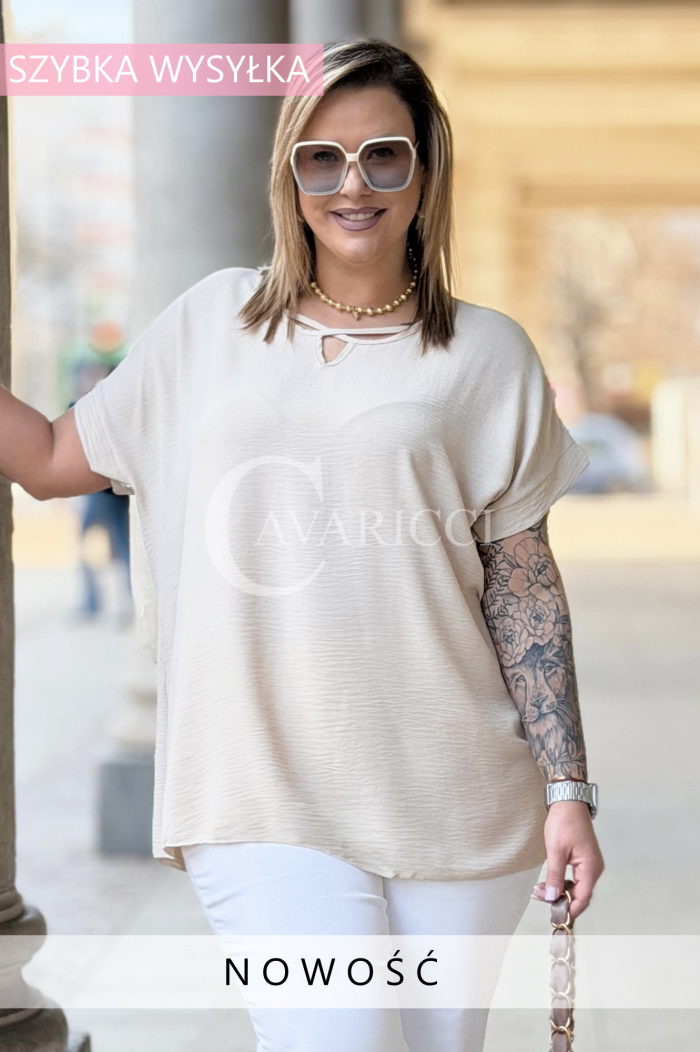 VANELLA Bluse in Beige – Große Größen | Cavaricci.de