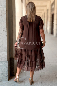 Premium Kleid WINETTA – Spitze, Goldknöpfe & Wow-Effekt