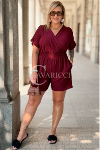 Jumpsuit Elisa Weinrot – Wickelausschnitt & Komfort