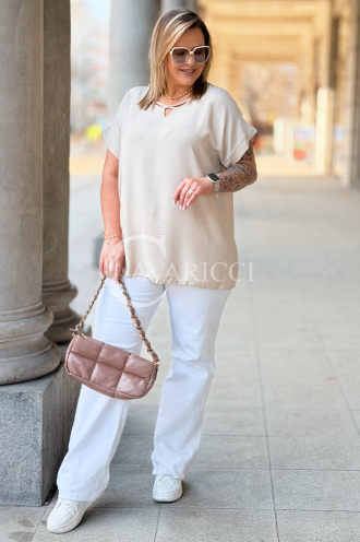 VANELLA Bluse in Beige – Große Größen | Cavaricci.de