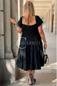 Kleid Antonella Schwarz – Puffärmel & Rüschenrock