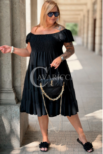 Kleid Antonella Schwarz – Puffärmel & Rüschenrock