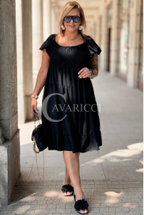 Kleid Antonella Schwarz – Puffärmel & Rüschenrock