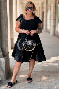 Kleid Antonella Schwarz – Puffärmel & Rüschenrock