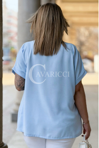 SOLEA Bluse in Hellblau – Große Größen | Cavaricci.de