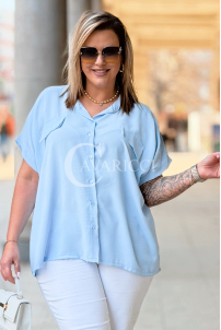 SOLEA Bluse in Hellblau – Große Größen | Cavaricci.de