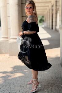 Kleid ANNEA – Schulterfreies Sommerkleid in Schwarz