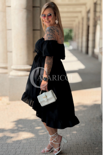 Kleid ANNEA – Schulterfreies Sommerkleid in Schwarz