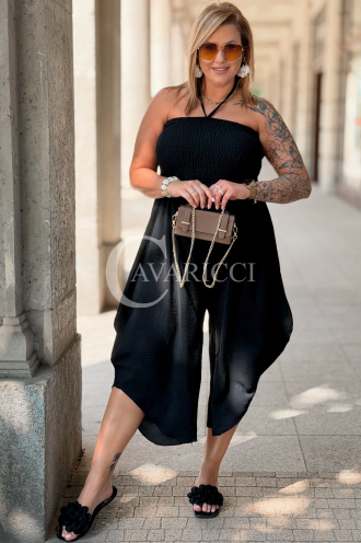 Jumpsuit ARIANNA – Korsett, weite Beine & Nackenbindung