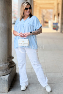SOLEA Bluse in Hellblau – Große Größen | Cavaricci.de