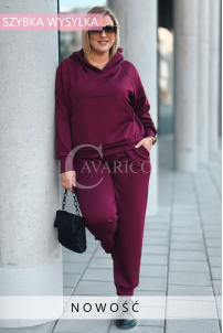 CORATO Cavricci Oversize-Trainingsanzug Bordeauxrot Set