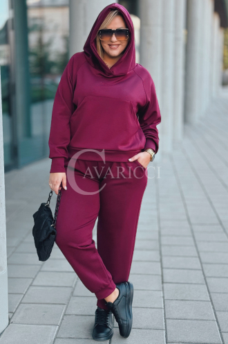 CORATO Cavricci Oversize-Trainingsanzug Bordeauxrot Set