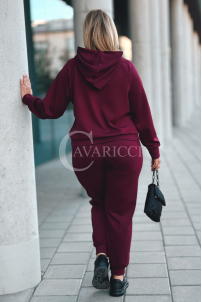 CORATO Cavricci Oversize-Trainingsanzug Bordeauxrot Set