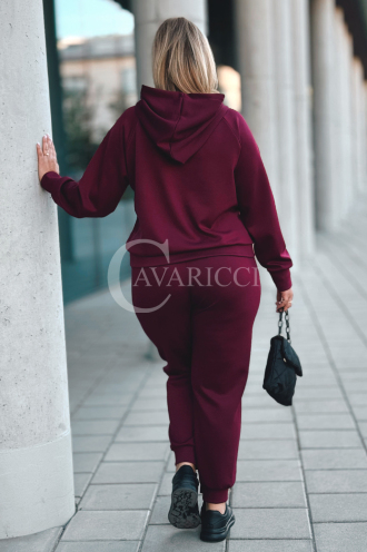 CORATO Cavricci Oversize-Trainingsanzug Bordeauxrot Set