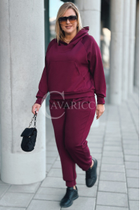 CORATO Cavricci Oversize-Trainingsanzug Bordeauxrot Set