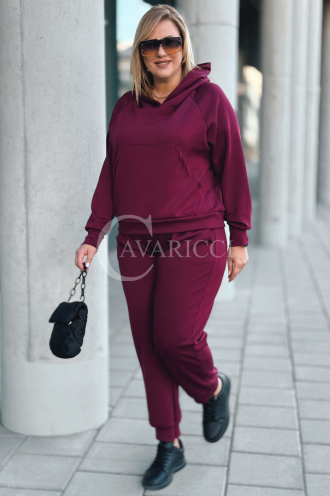 CORATO Cavricci Oversize-Trainingsanzug Bordeauxrot Set