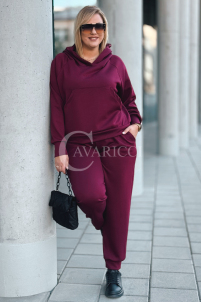 CORATO Cavricci Oversize-Trainingsanzug Bordeauxrot Set