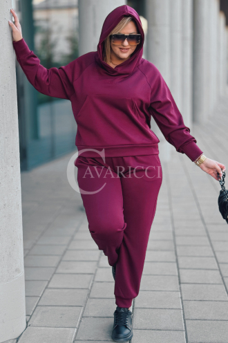 CORATO Cavricci Oversize-Trainingsanzug Bordeauxrot Set
