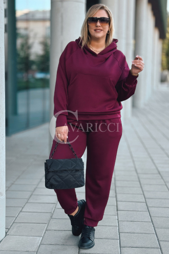 CORATO Cavricci Oversize-Trainingsanzug Bordeauxrot Set
