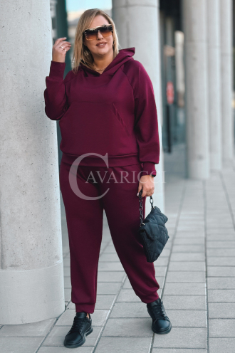 CORATO Cavricci Oversize-Trainingsanzug Bordeauxrot Set