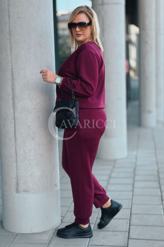 SORA Damen Freizeitanzug Set Bordeauxrot | Oversize