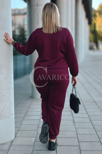 SORA Damen Freizeitanzug Set Bordeauxrot | Oversize