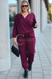 SORA Damen Freizeitanzug Set Bordeauxrot | Oversize