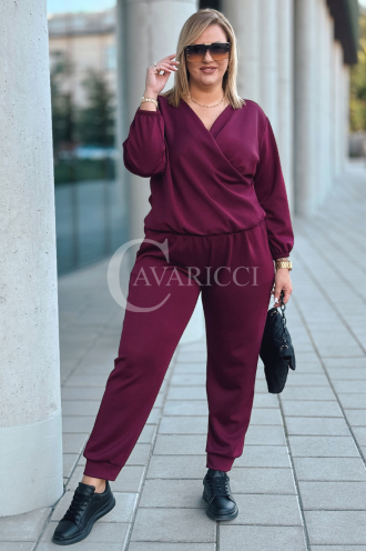 SORA Damen Freizeitanzug Set Bordeauxrot | Oversize