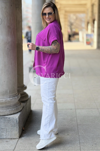 SOLEA Bluse in Fuchsia – Große Größen | Cavaricci.de