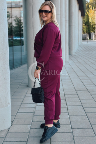 SORA Damen Freizeitanzug Set Bordeauxrot | Oversize