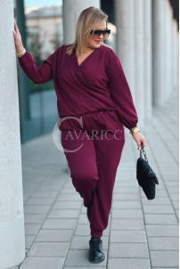 SORA Damen Freizeitanzug Set Bordeauxrot | Oversize