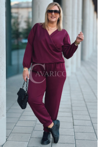 SORA Damen Freizeitanzug Set Bordeauxrot | Oversize