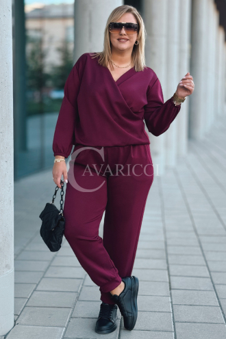 SORA Damen Freizeitanzug Set Bordeauxrot | Oversize