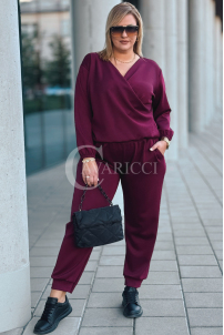 SORA Damen Freizeitanzug Set Bordeauxrot | Oversize