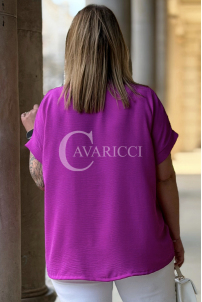 SOLEA Bluse in Fuchsia – Große Größen | Cavaricci.de