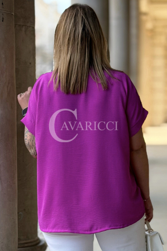 SOLEA Bluse in Fuchsia – Große Größen | Cavaricci.de