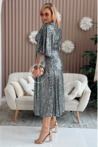 LUMINOSA Silber Paillettenkleid – Eleganz für Feiertage