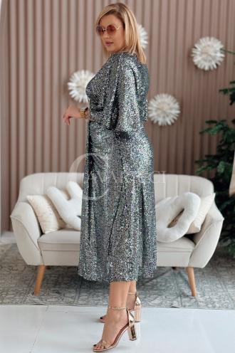 LUMINOSA Silber Paillettenkleid – Eleganz für Feiertage