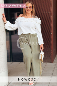 ZACCARIA Weite Damenhose Plus Size in Khaki | Komfort