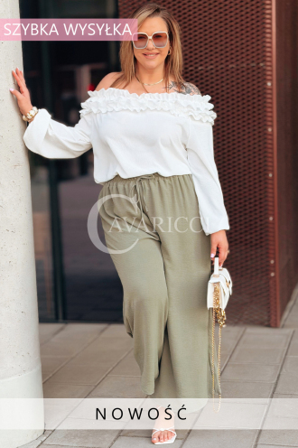 ZACCARIA Weite Damenhose Plus Size in Khaki | Komfort