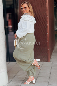 ZACCARIA Weite Damenhose Plus Size in Khaki | Komfort
